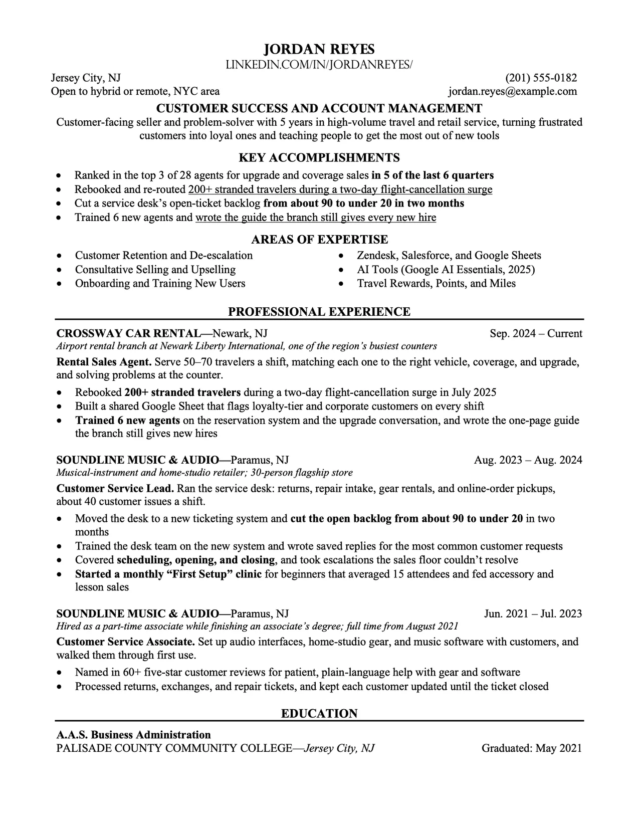 Page 1 of 1 of Jordan Reyes's resume