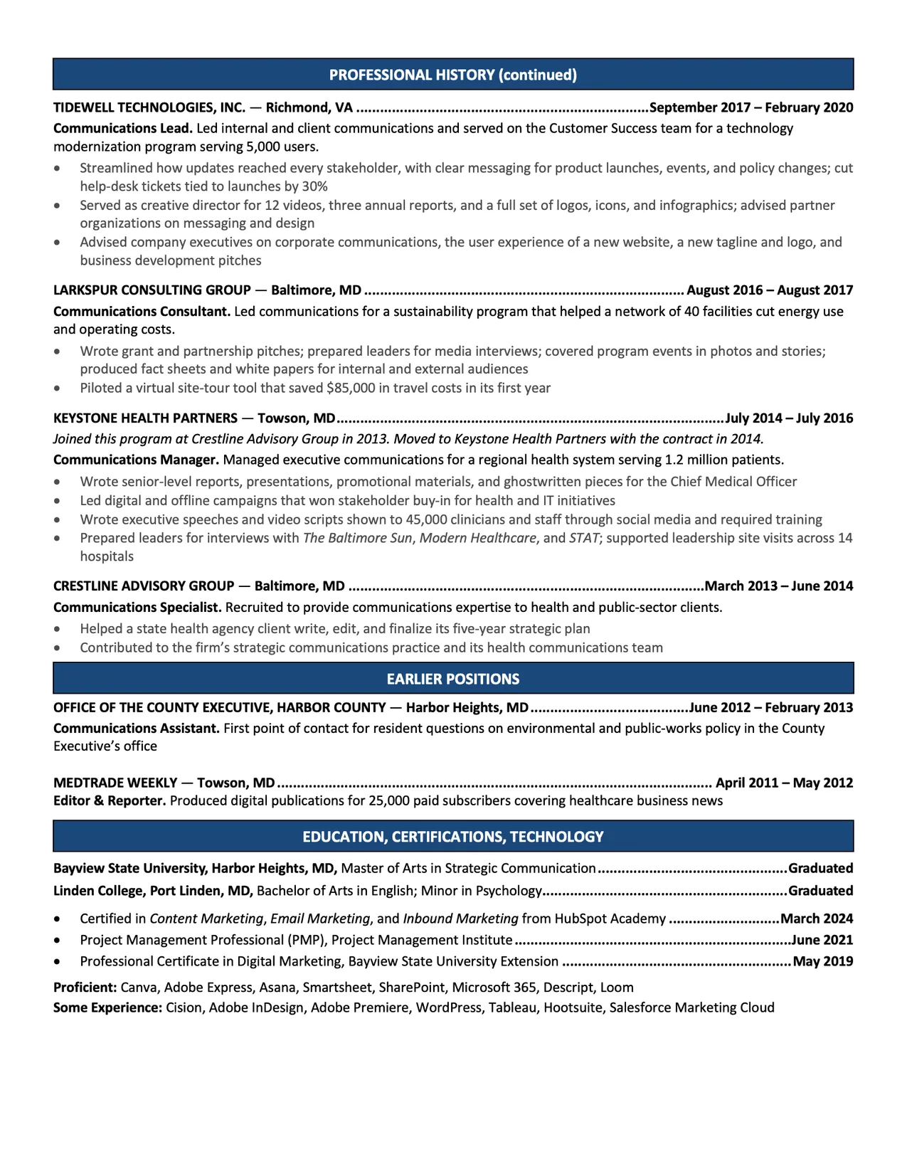 Page 2 of 2 of Morgan Ellery's resume
